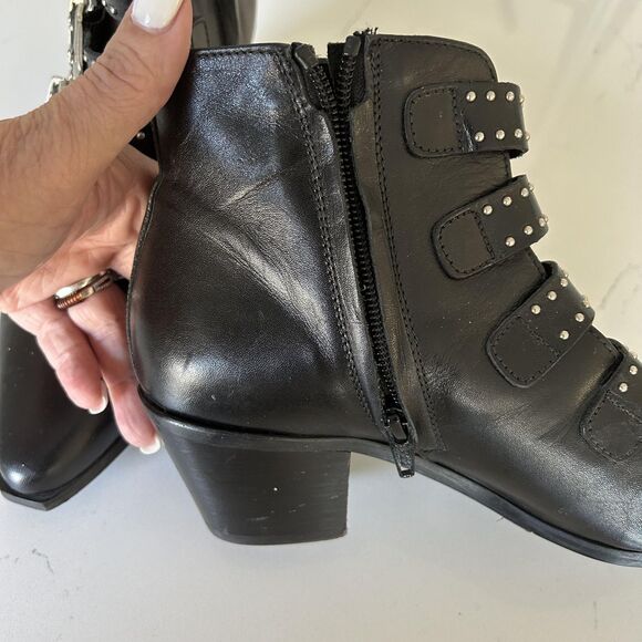 Pertini Boots Womens Sz 38 8 Leather Buckle Stud Ankle Western steampunk witchy - Picture 2 of 12